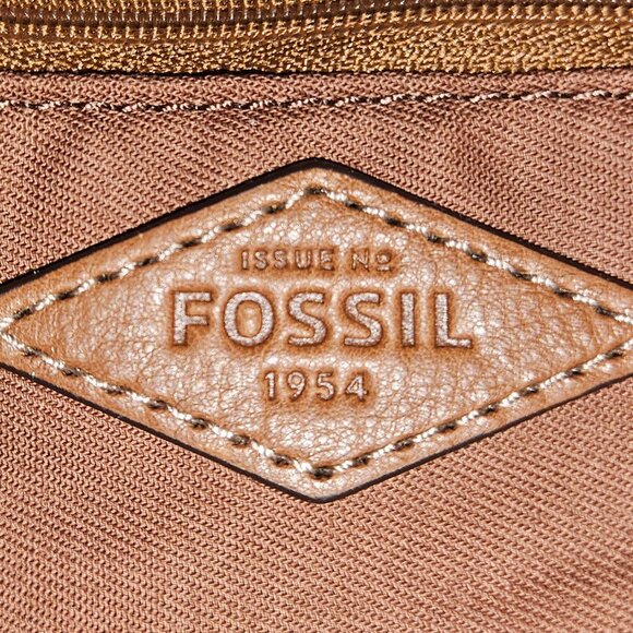 FOSSIL Brown Leather Emma Crossbody/Satchel bag with Key Charm - Picture 7 of 16